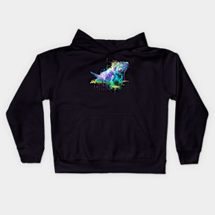 Colorful Iguana Art Kids Hoodie